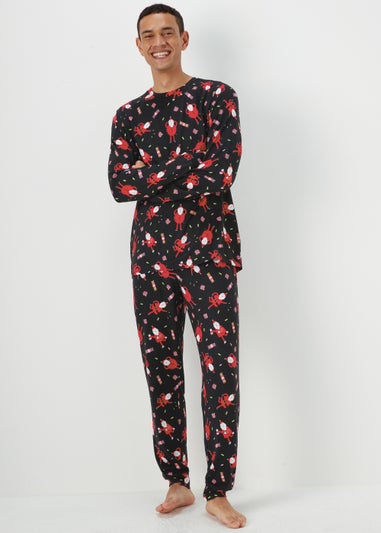 Black Dancing Santa Christmas Pyjama Set