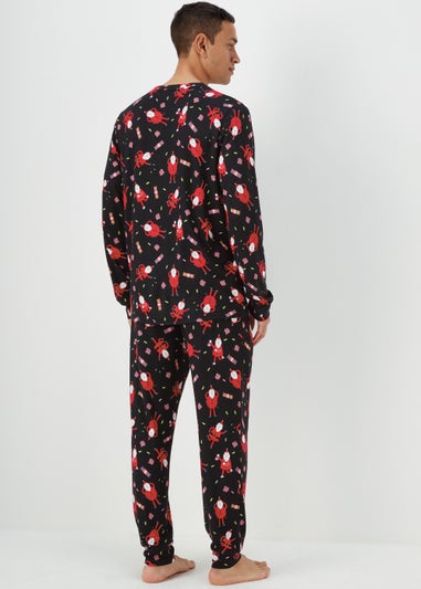 Black Dancing Santa Christmas Pyjama Set