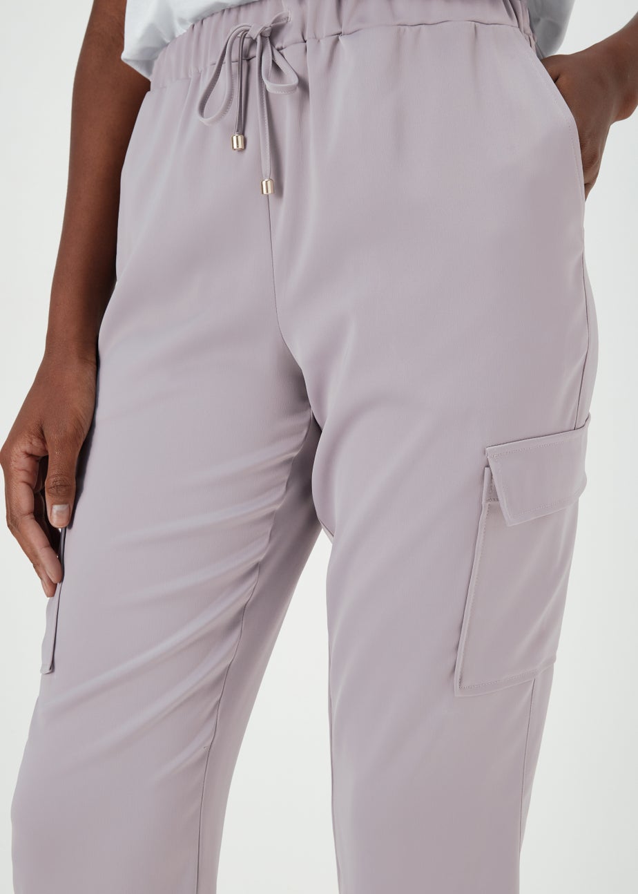 Metallic Satin Cargo Trousers