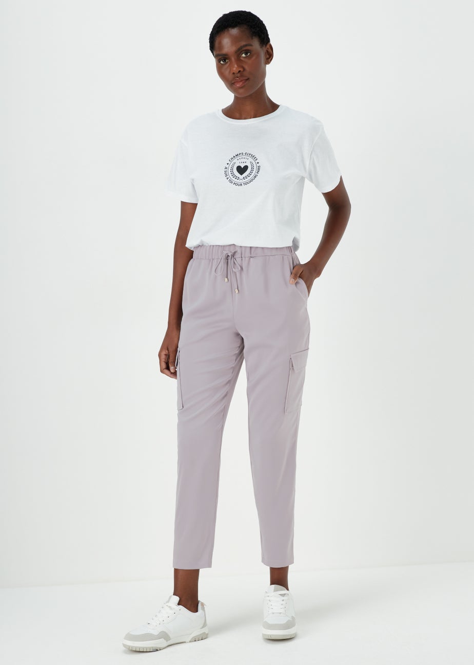 Metallic Satin Cargo Trousers