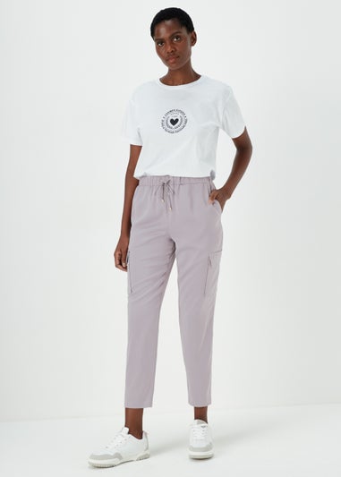 Metallic Satin Cargo Trousers