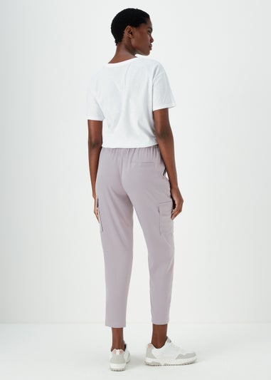 Metallic Satin Cargo Trousers