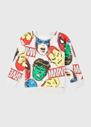 Kids Grey Marvel Print Sweatshirt