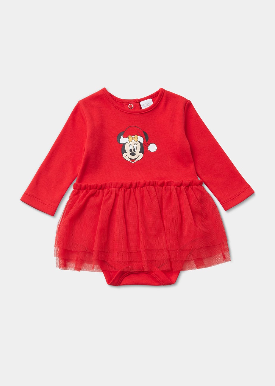 Baby Red Disney Minnie Mouse Christmas Tutu Bodysuit (Newborn-12mths)