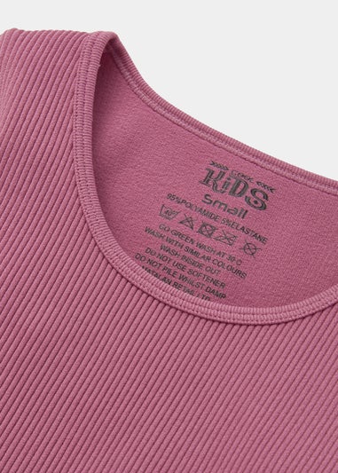 Girls Pink Seamless Long Sleeve Top (7-12yrs)