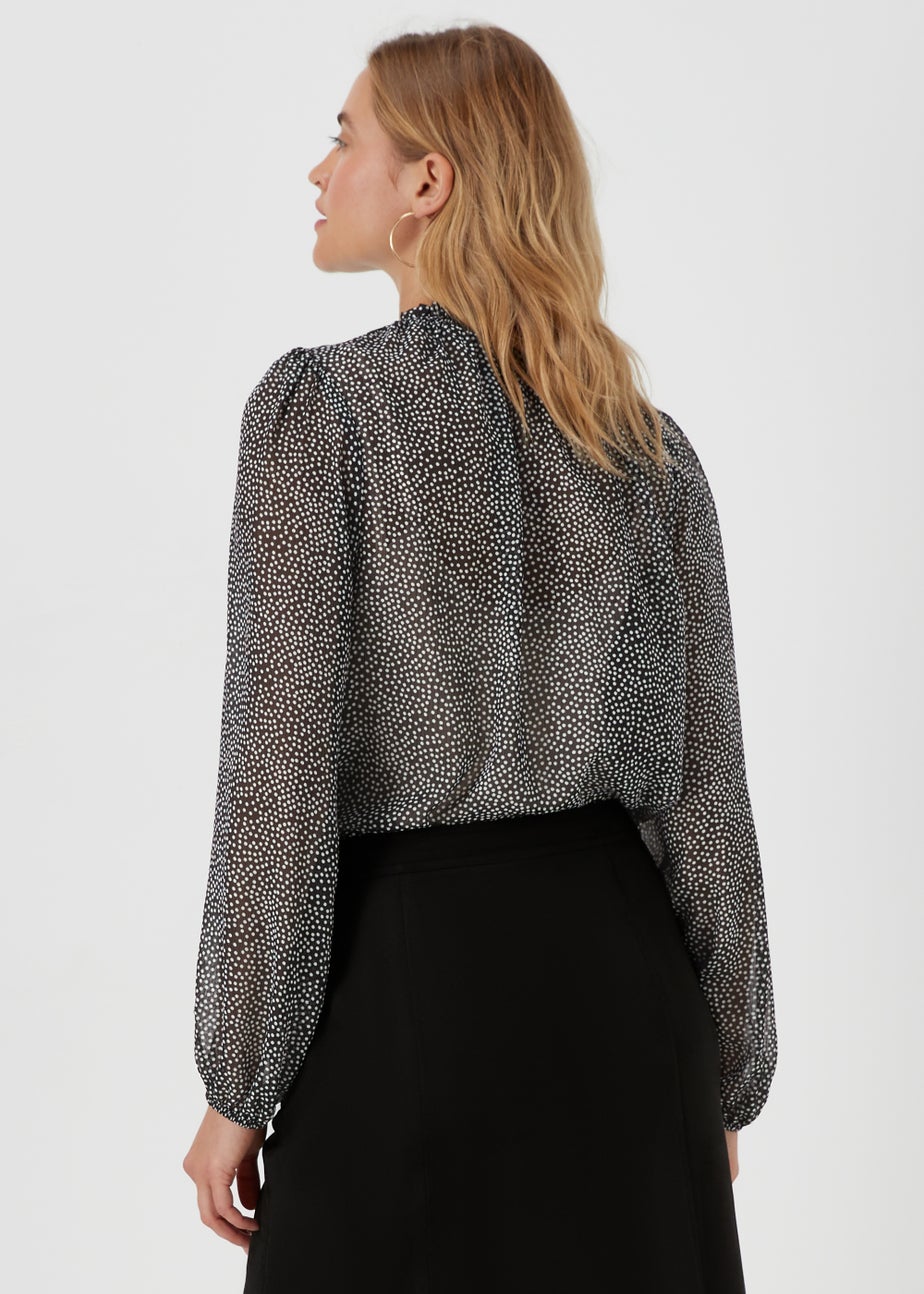 Black Spot Print Blouse