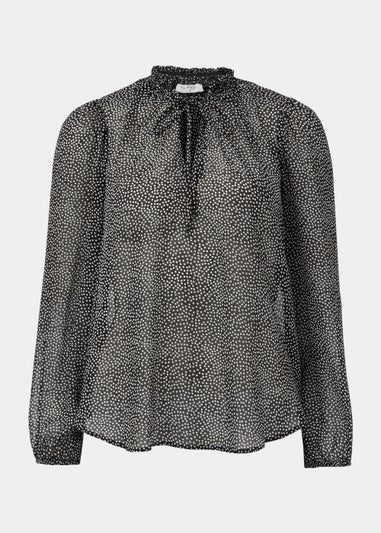 Black Spot Print Blouse