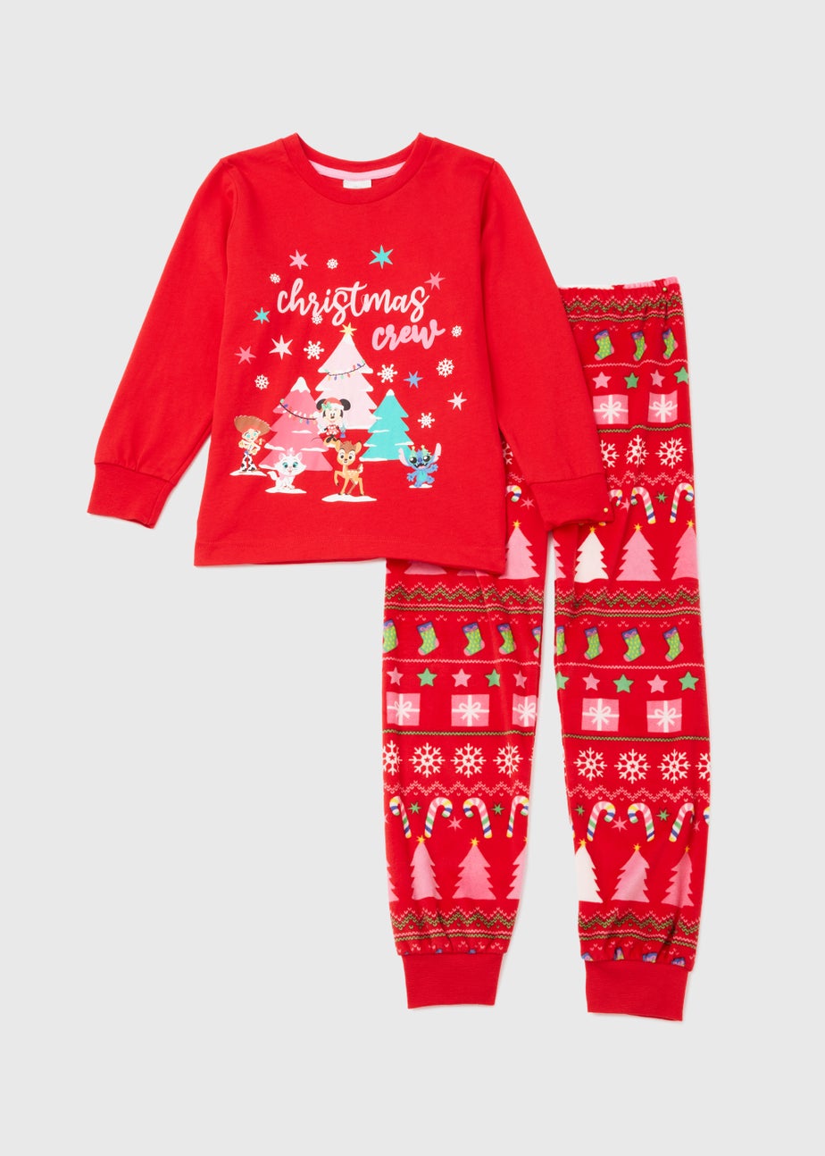 Kids Pink Minnie Mouse Print Mini Me Pyjama Set (4-12yrs)