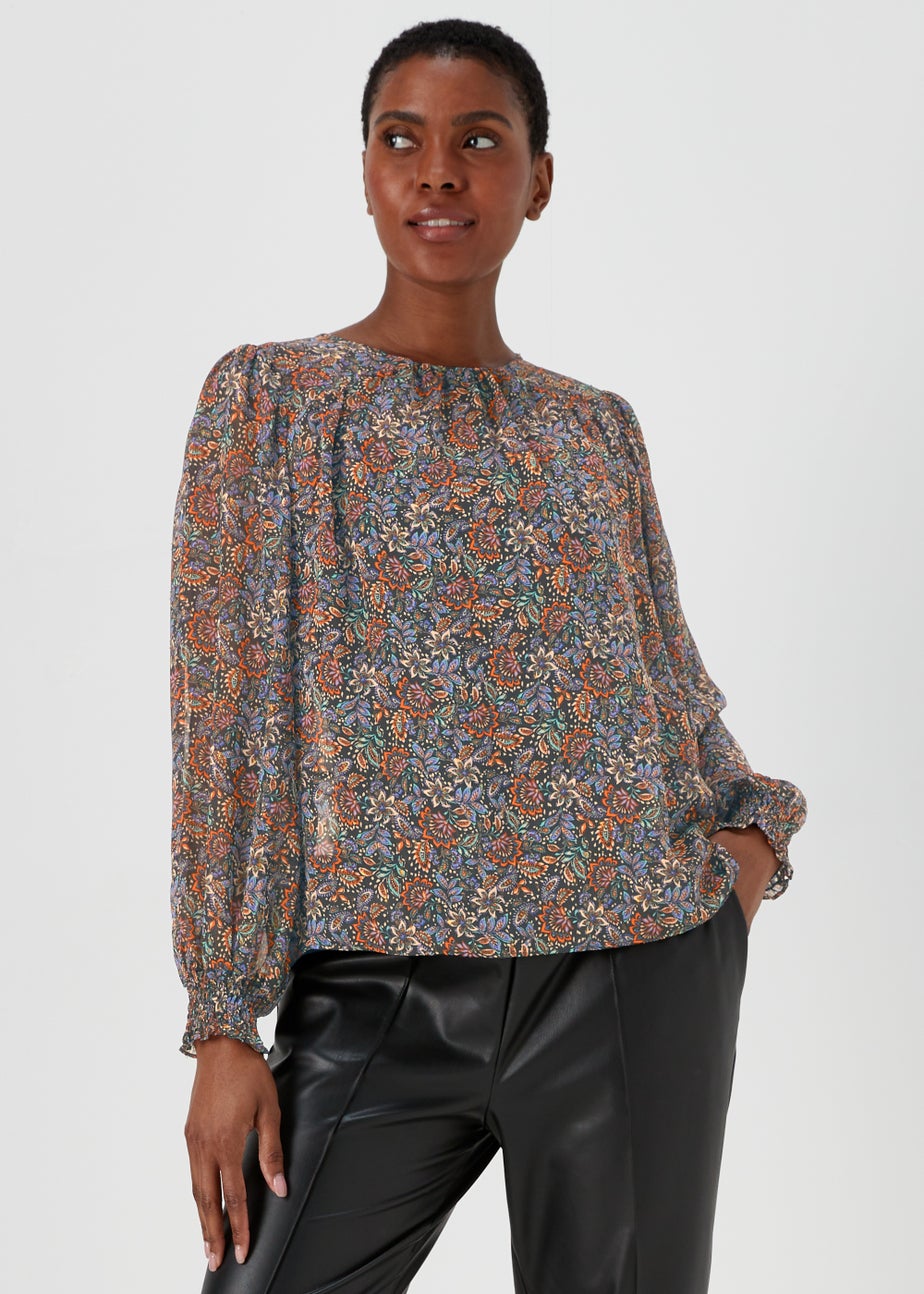 Multicoloured Paisley Print Metallic Box Top