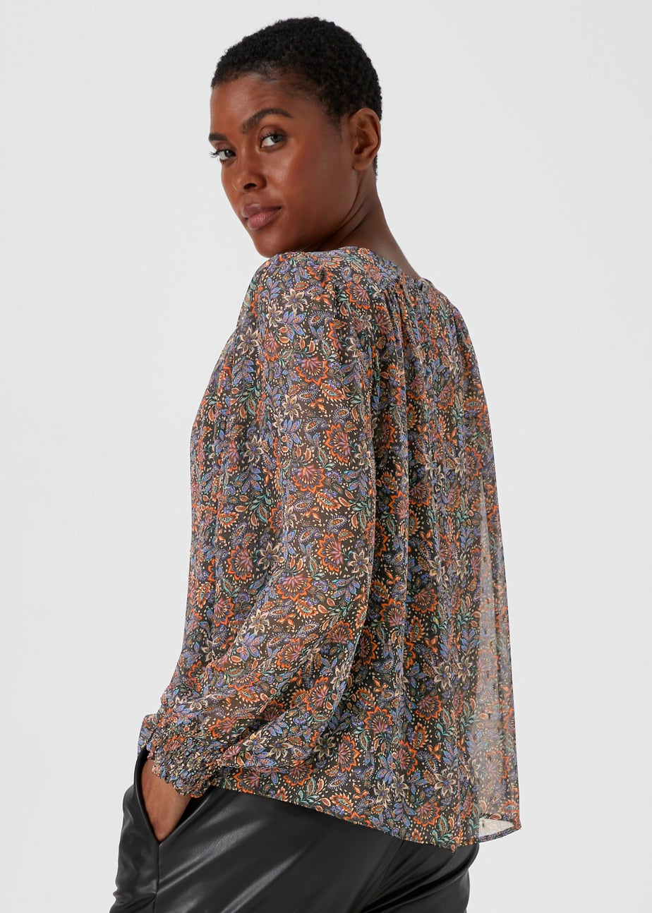 Multicoloured Paisley Print Metallic Box Top