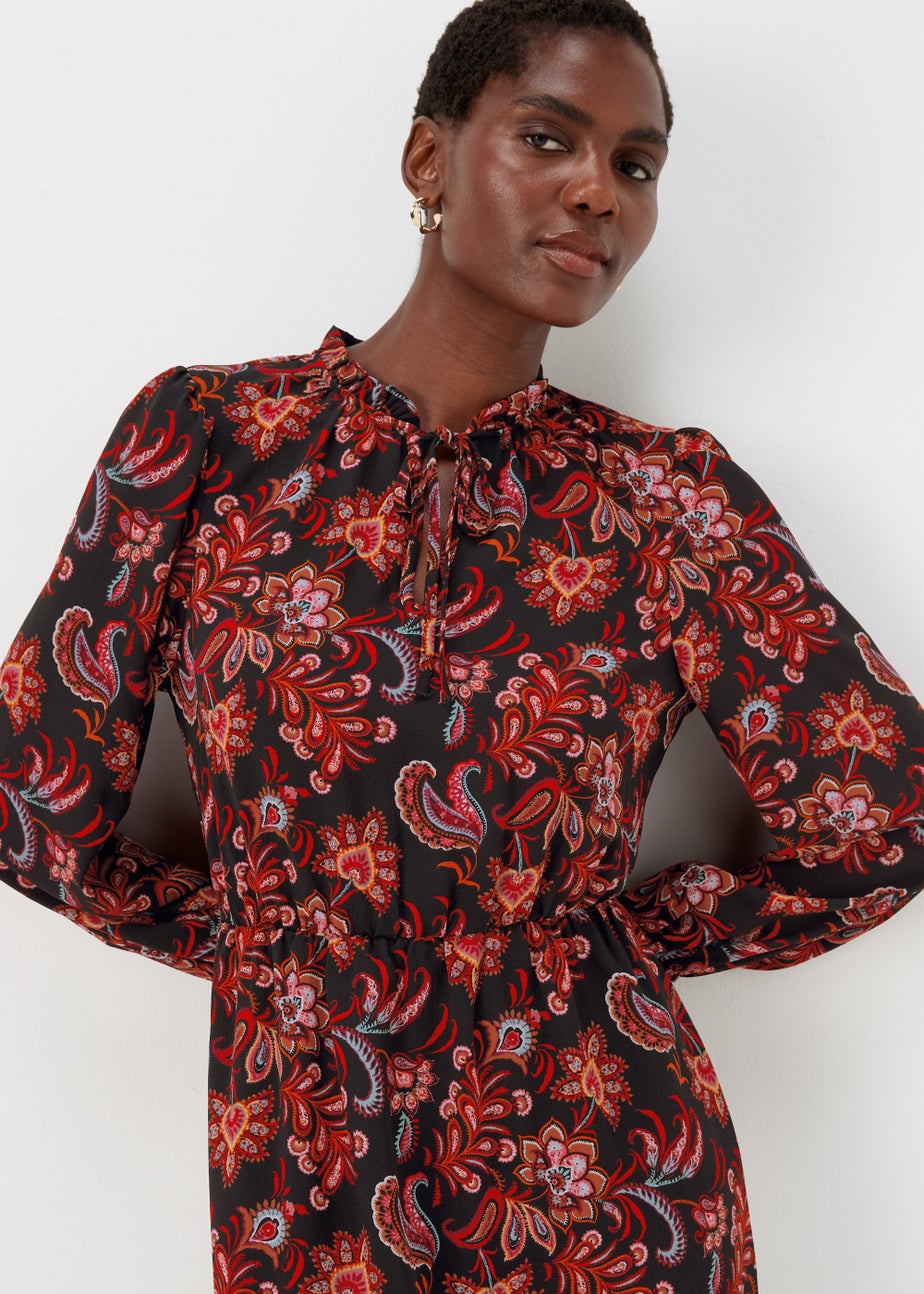 Multicoloured Bubble Paisley Print Mini Dress