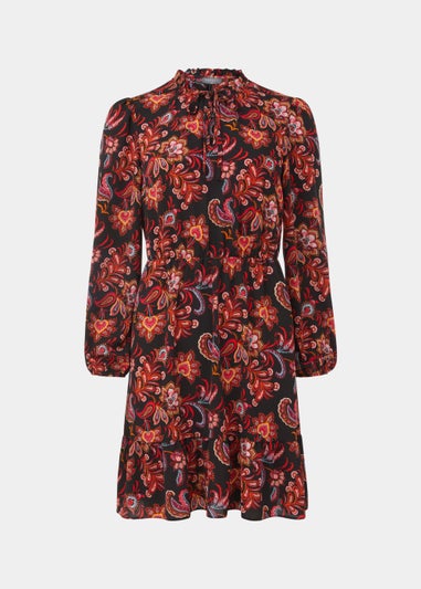 Multicoloured Bubble Paisley Print Mini Dress