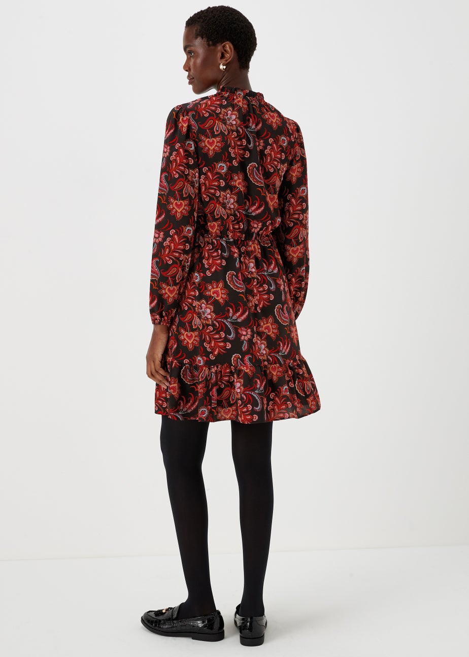 Multicoloured Bubble Paisley Print Mini Dress