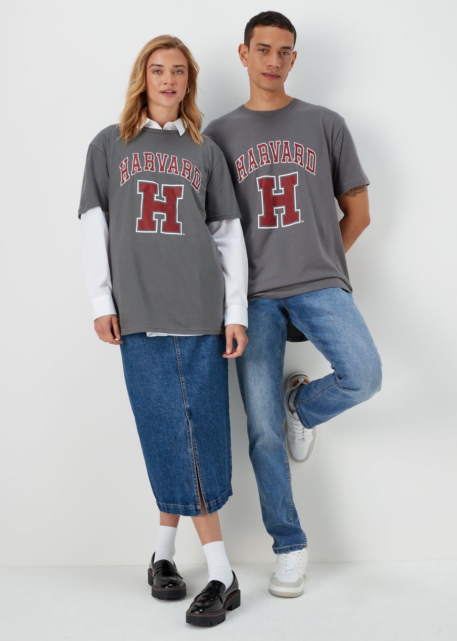 Charcoal Harvard Print T-Shirt
