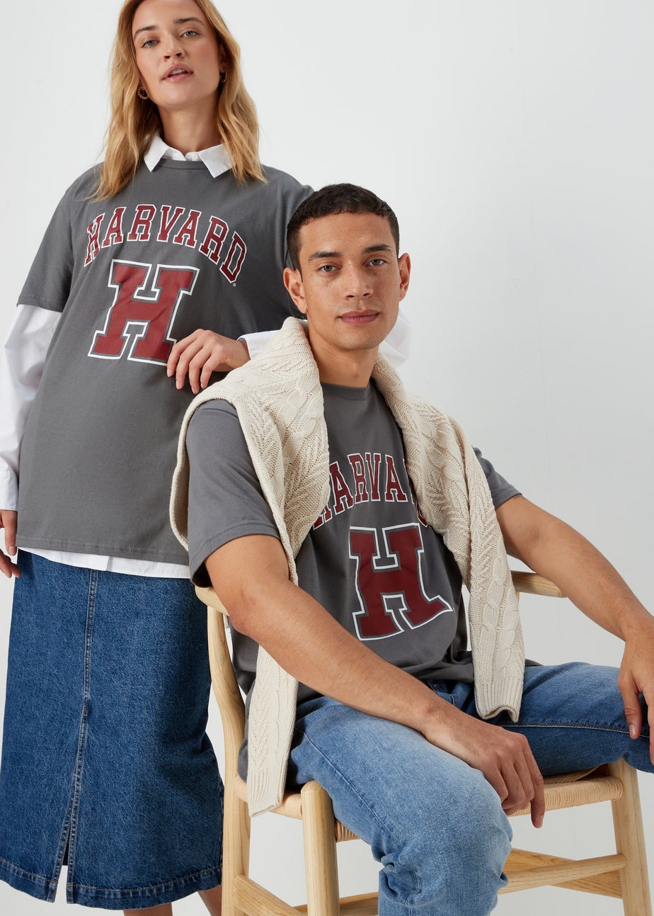 Charcoal Harvard Print T-Shirt