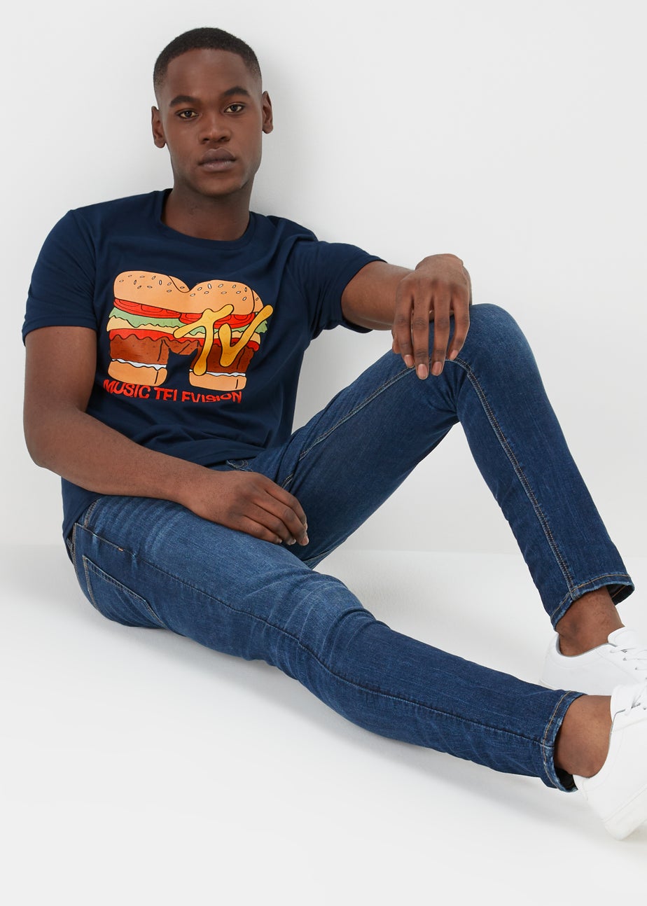 Navy MTV Print T-Shirt