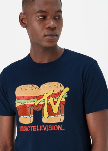 Navy MTV Print T-Shirt