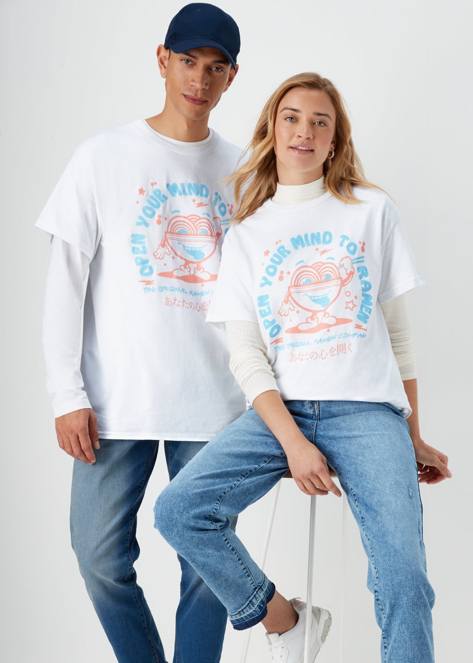 White Ramen Print T-Shirt