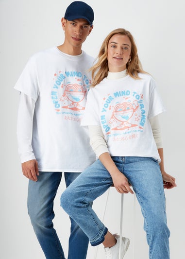 White Ramen Print T-Shirt