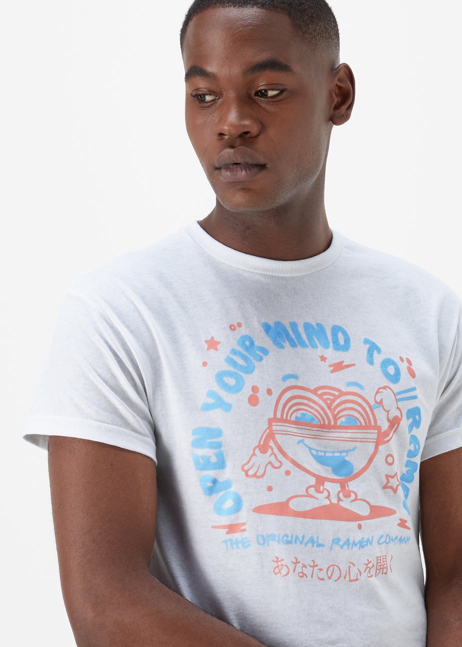 White Ramen Print T-Shirt