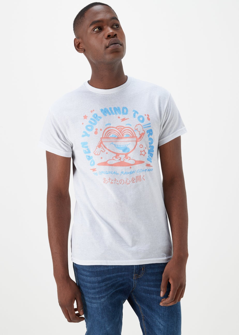 White Ramen Print T-Shirt