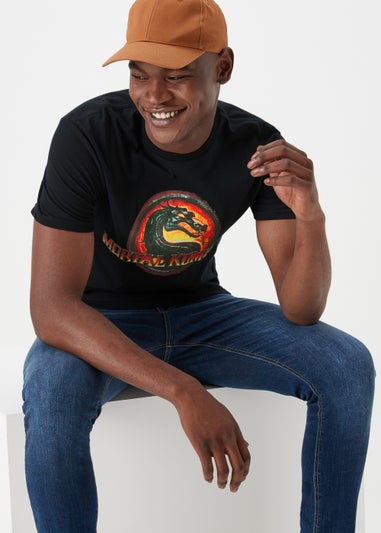 Black Mortal Kombat Print T-Shirt