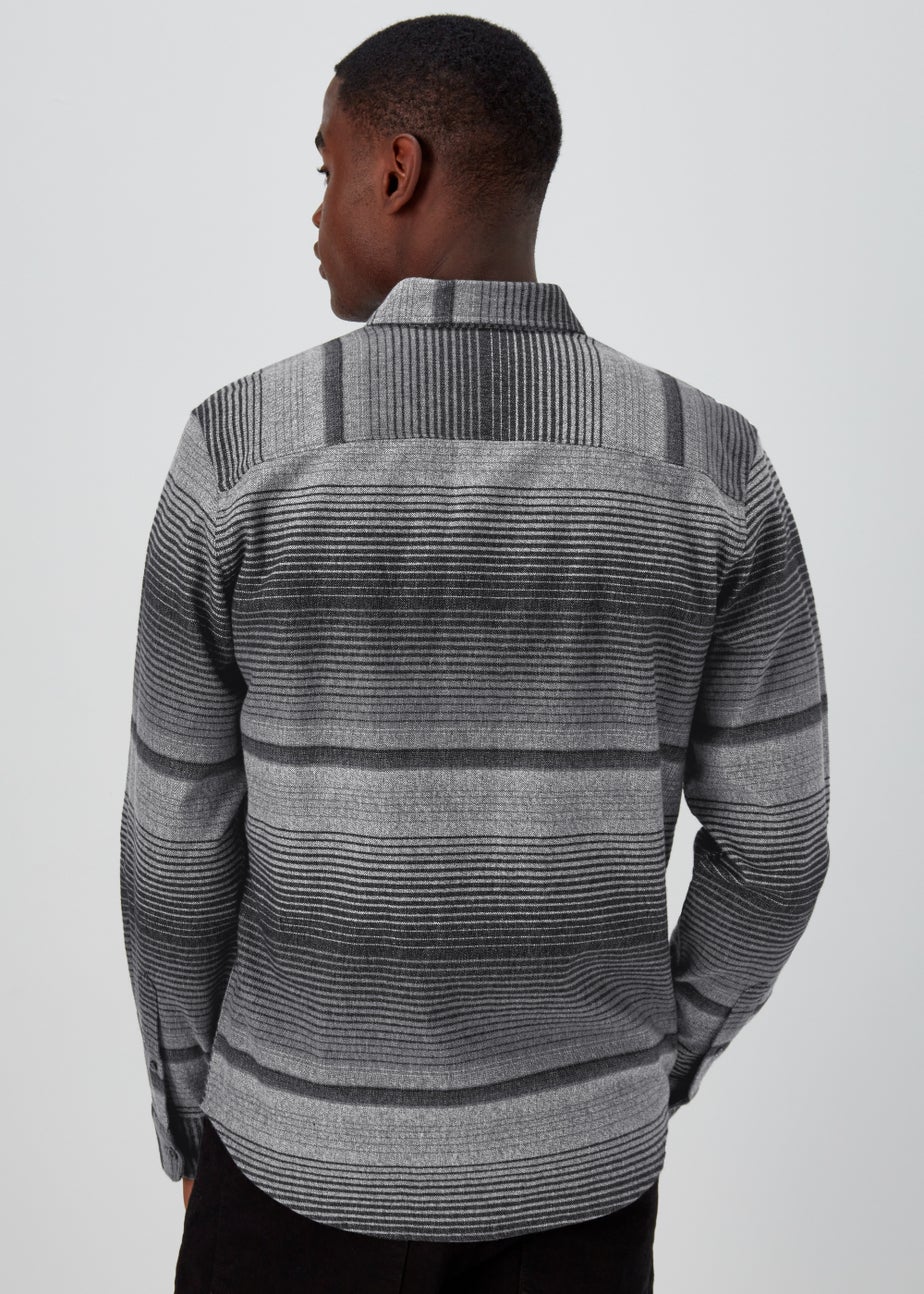 Charcoal Horizontal Stripe Smart Shirt