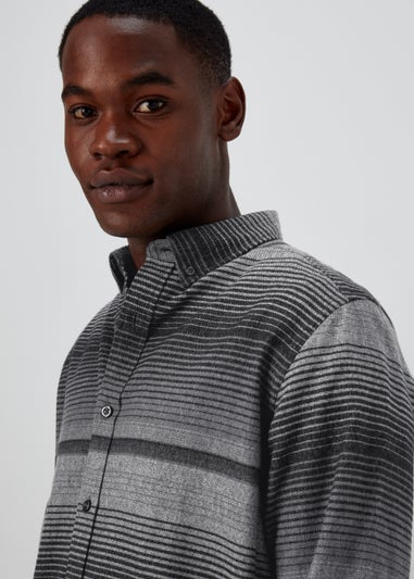 Charcoal Horizontal Stripe Smart Shirt