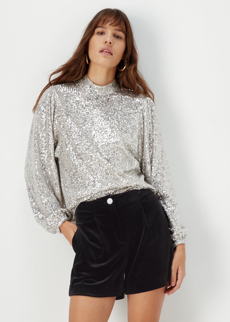 Et Vous Black Velvet Shorts