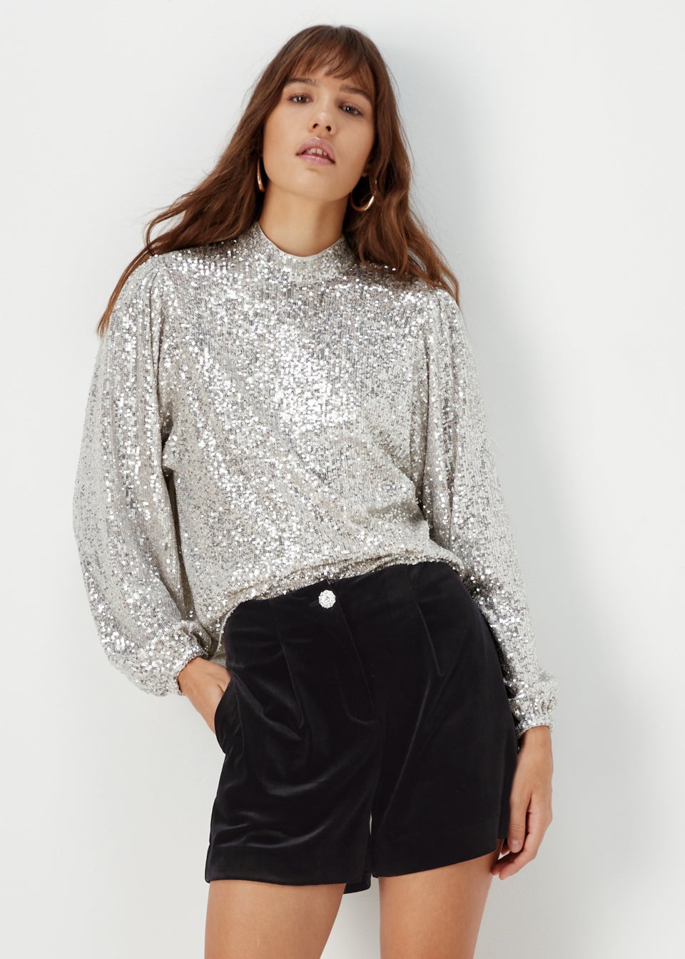 Et Vous Black Velvet Shorts