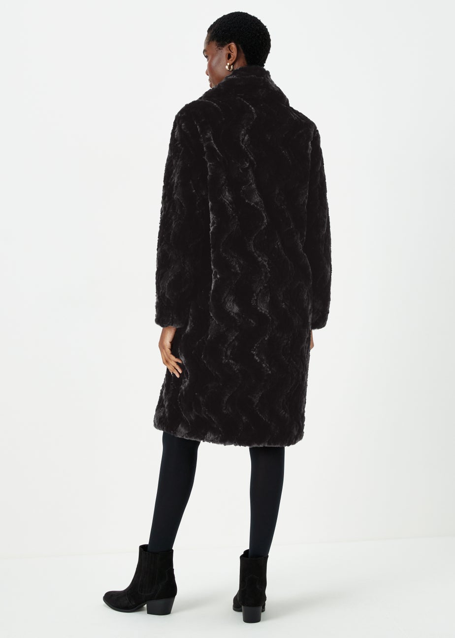 Black Faux Fur Coat