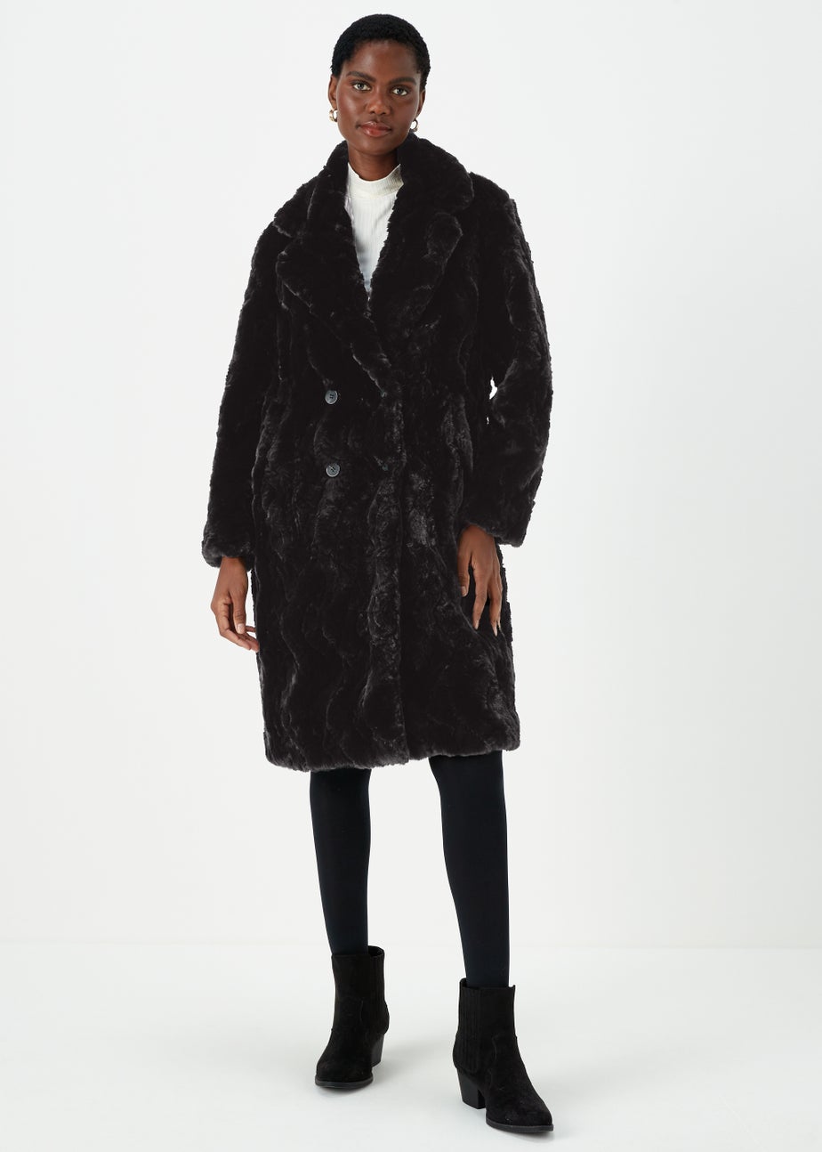 Black Faux Fur Coat