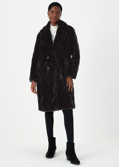 Black Faux Fur Coat