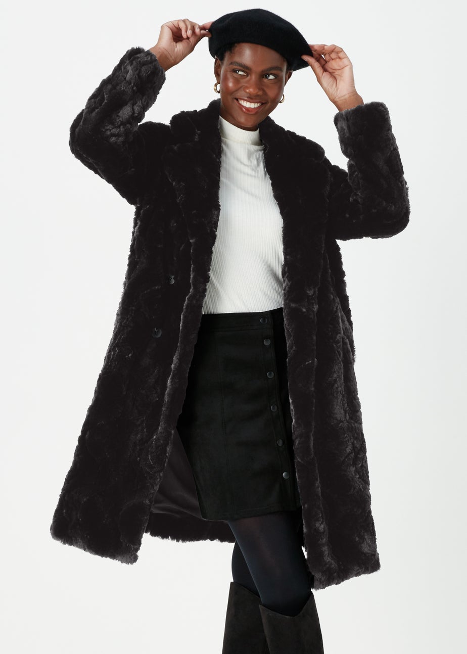 Black Faux Fur Coat
