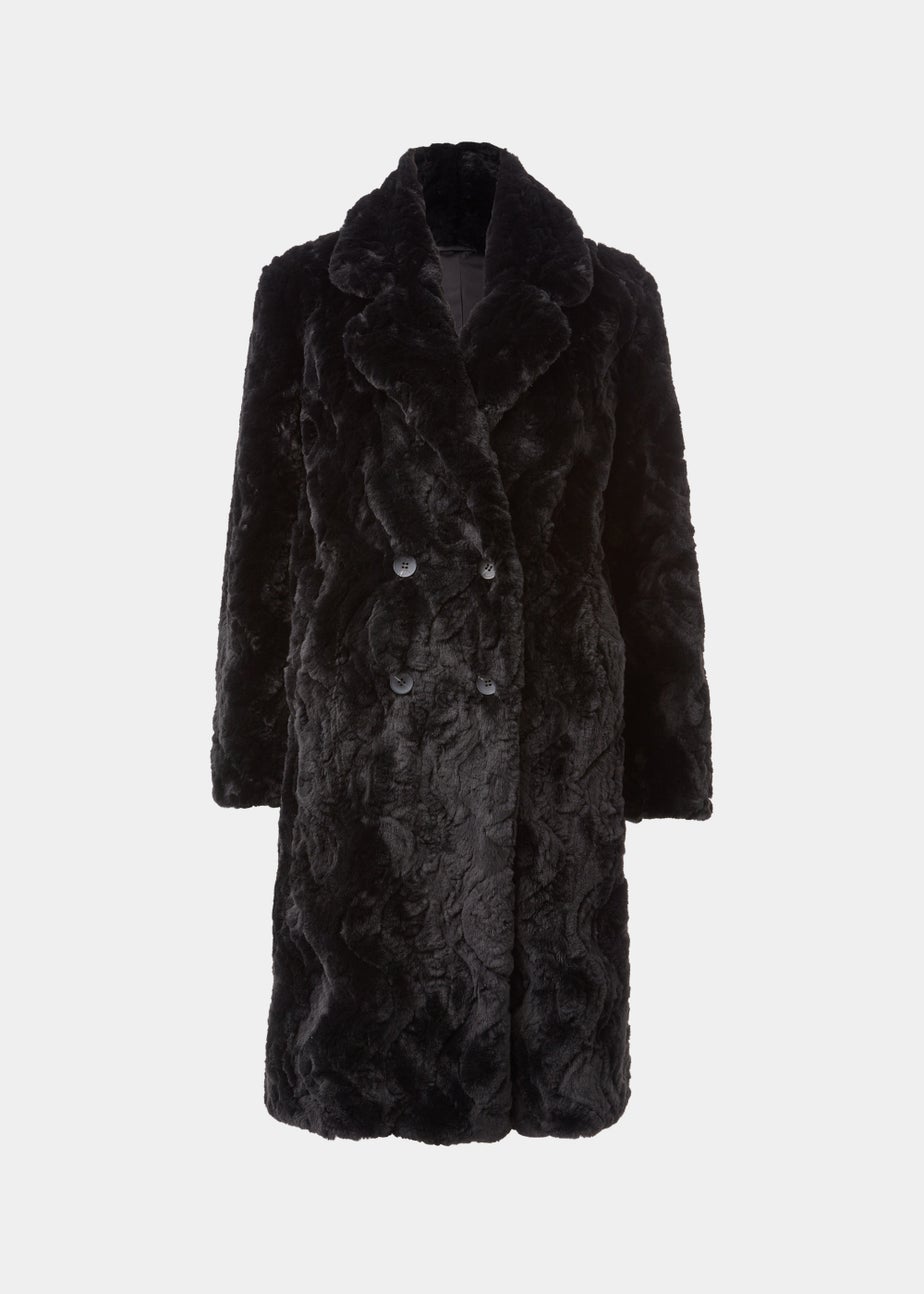 Black Faux Fur Coat