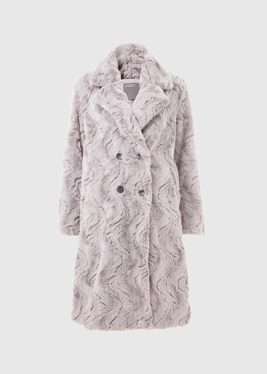 Grey Faux Fur Coat