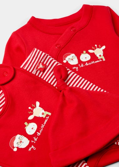 Baby 4 Piece Red My First Christmas Gift Set (Tiny Baby-6mths)