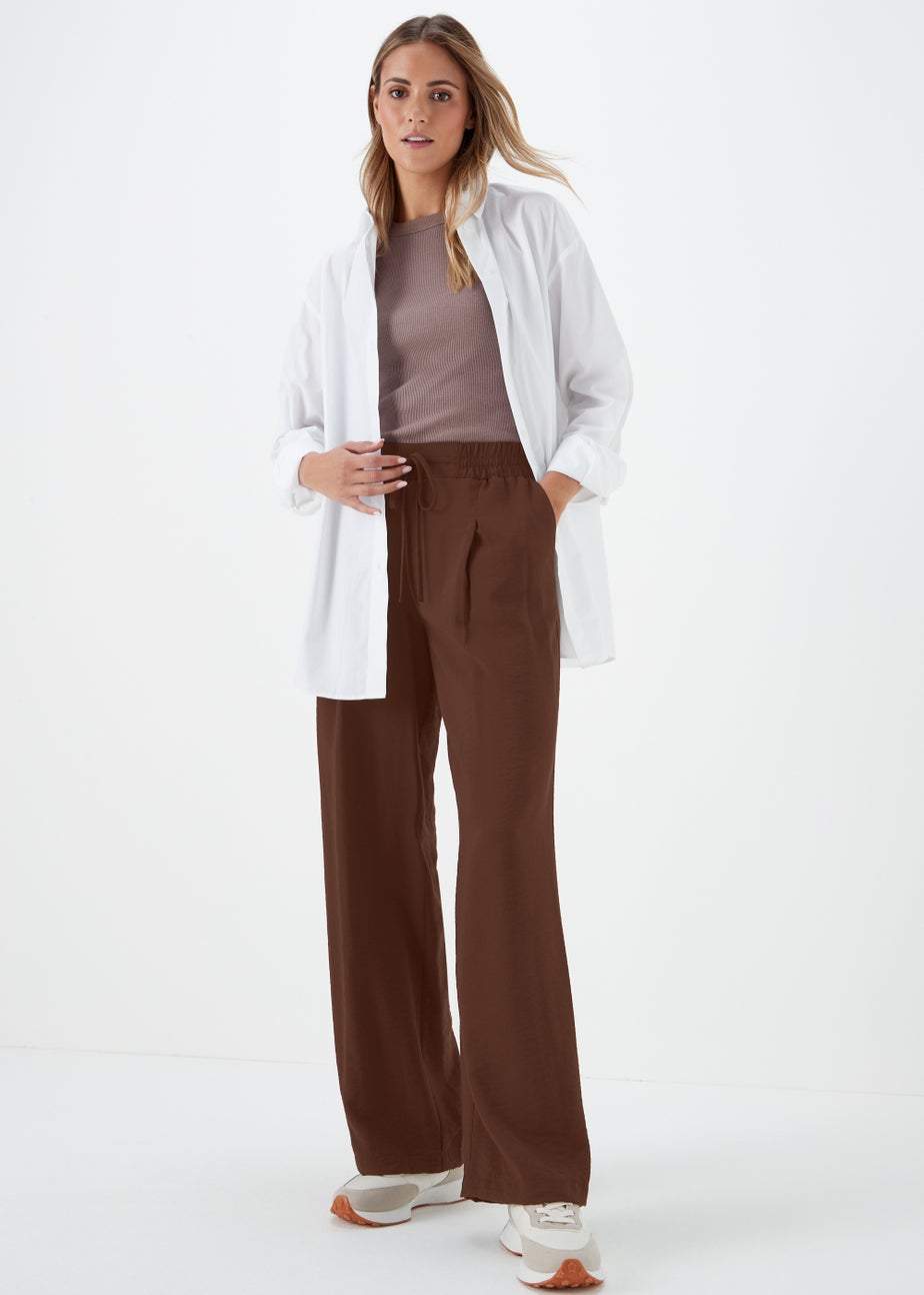 Brown Wide Leg Trousers