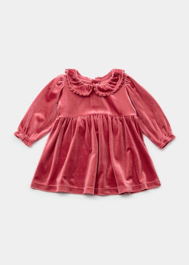 Baby Pink Velour Frill Dress (Newborn-18mths)