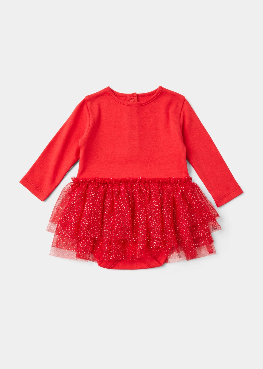 Baby Red Glitter Tutu Bodysuit (Newborn-18mths)