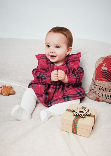 Baby Mini Me Red Tartan Check Dress & Knickers Set (Newborn-18mths)