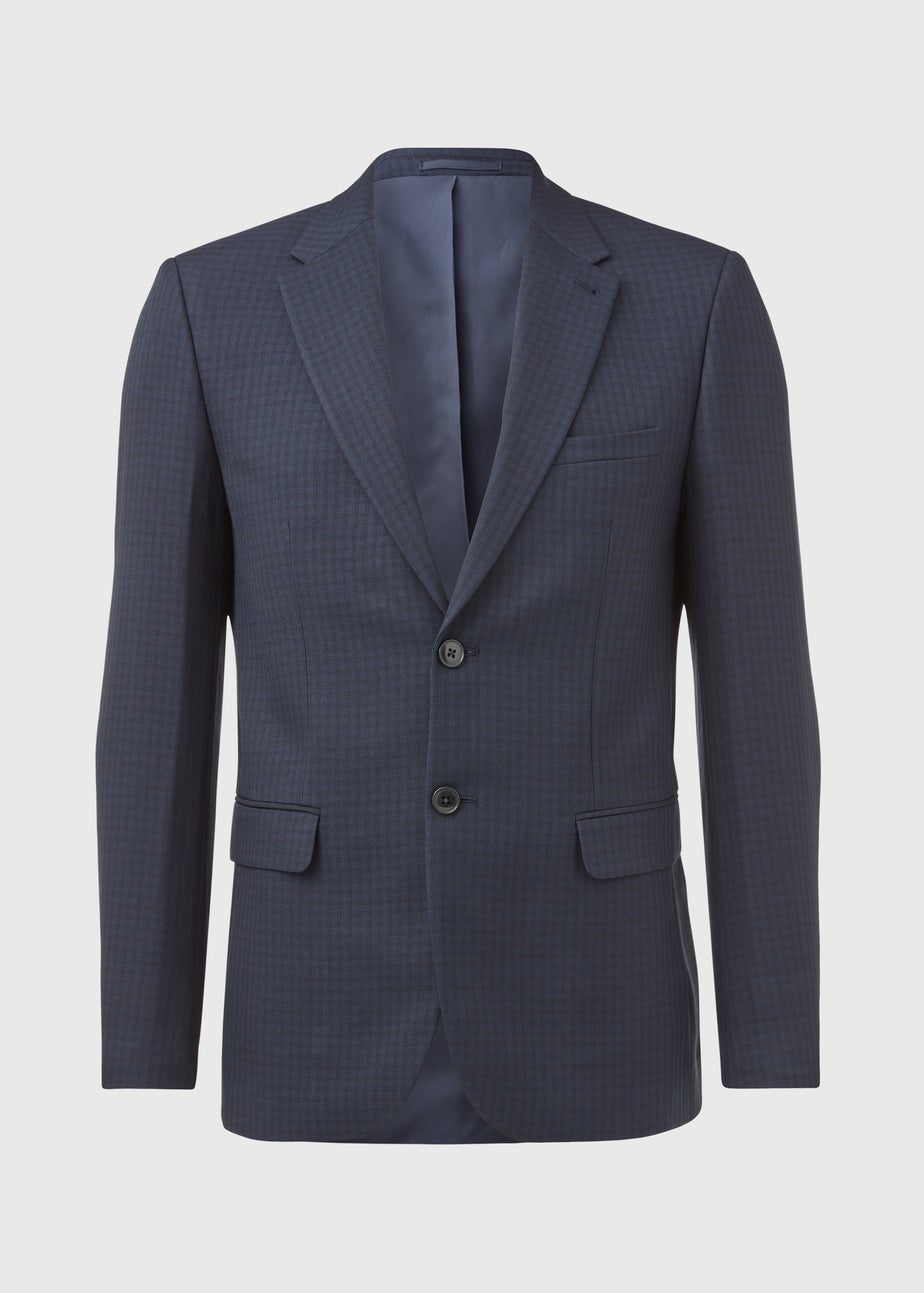 Taylor & Wright Tyne Navy Check Tailored Fit Suit Jacket