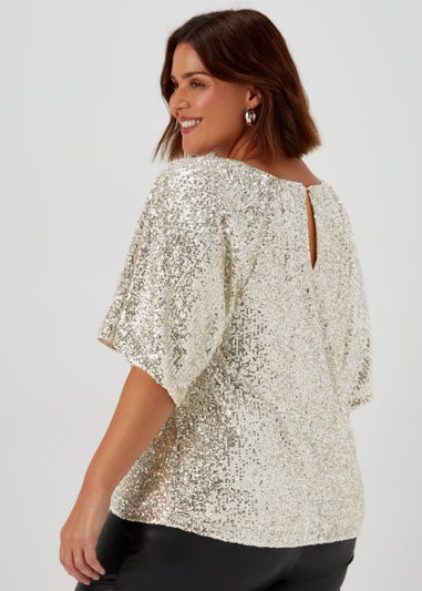 Papaya Curve Gold Sequin Sparkle Box Top