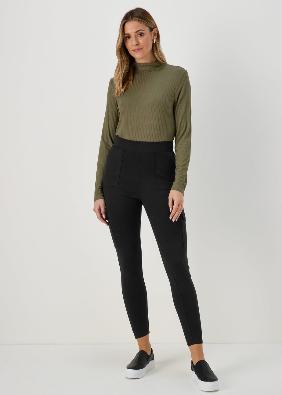 Black Ponte Utility Leggings
