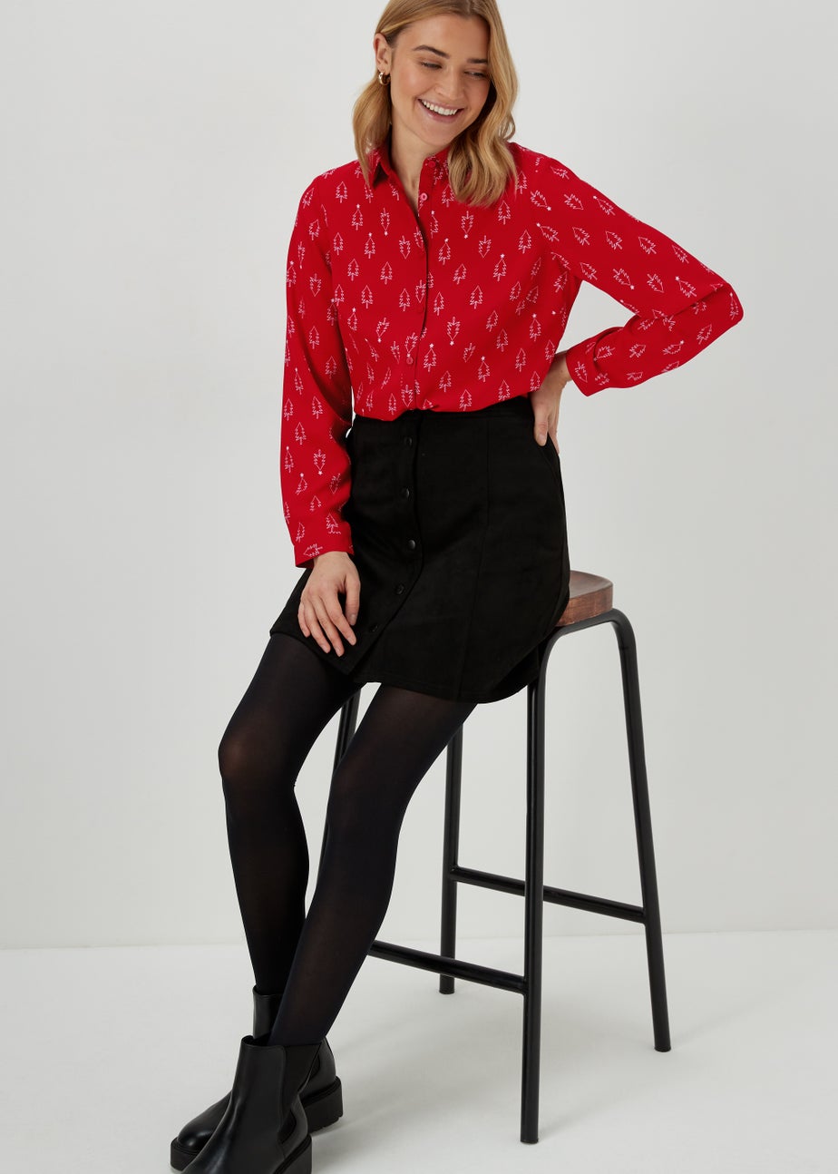 Red Christmas Tree Shirt