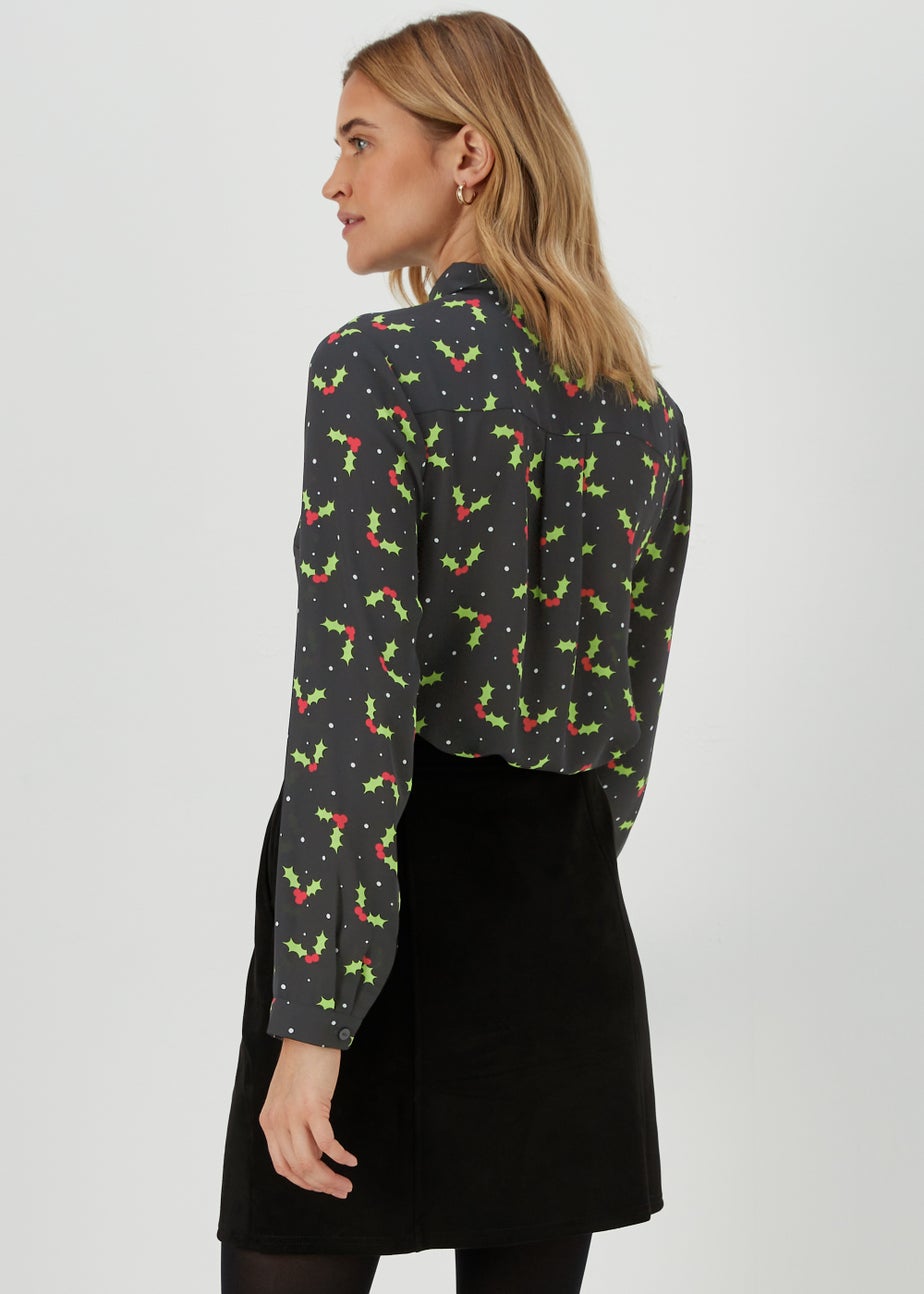 Black Christmas Holly Shirt