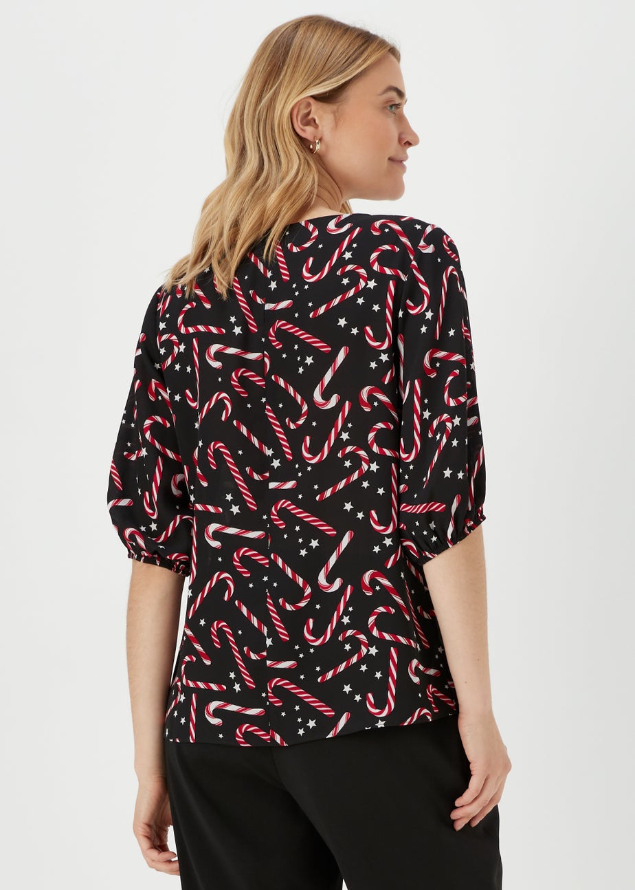 Black Christmas Candy Cane Box Top