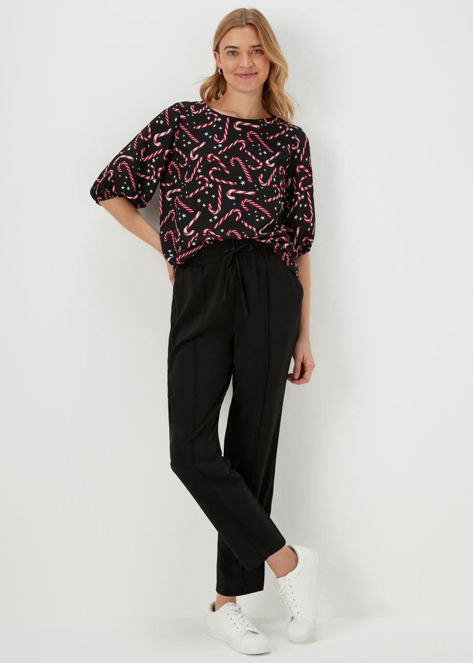 Black Christmas Candy Cane Box Top