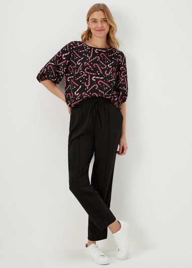 Black Christmas Candy Cane Box Top