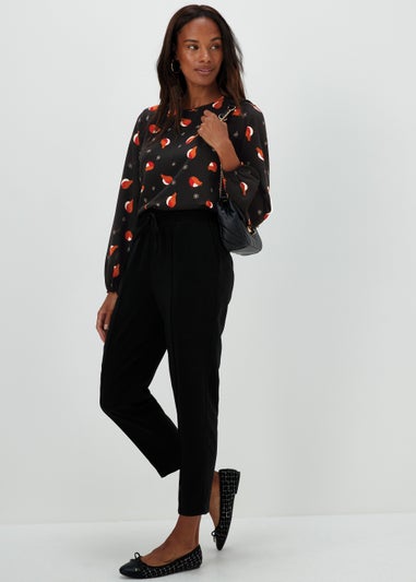 Black Christmas Robin Bubble Box Top